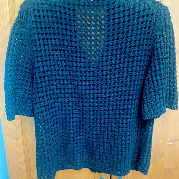 Theory open work short sleeve cardigan size small - Picture 5 of 11